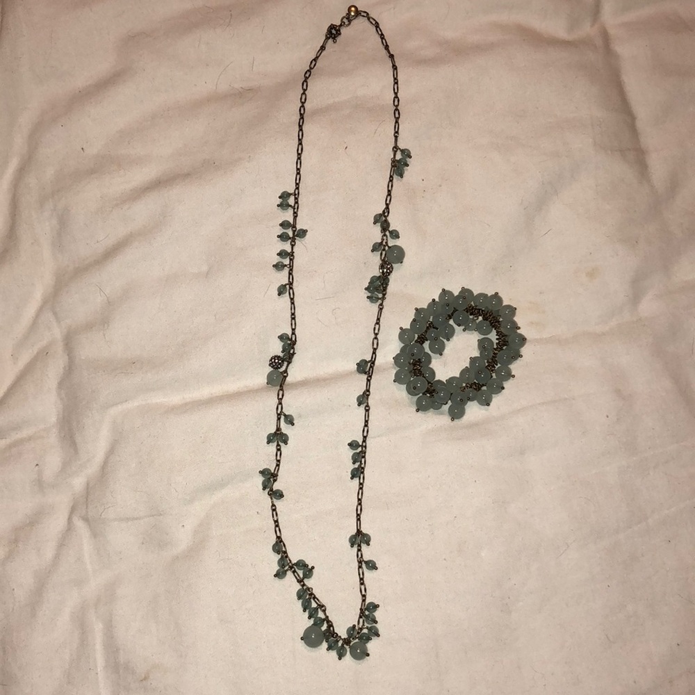 GORGEOUS J Crew Jade Color Necklace and Bracelet